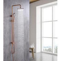 2023 Brushed Rose Gold Copper Solid Stainless Steel 304 made shower set w diverter 200 mm head sprayer hand held head thumbnail