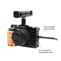 Wood Handle Metal Camera Cage For Sony Alpha 7C Stabilizer Rig thumbnail