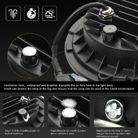 7 Inch H4 / H13 Dc 9V - 30V 3000Lm 6000K 30W Ip67 4Led Lamp Beads Car Round Shape Led Headlight Lamps For Jeep Wrangler / Harley With Angel Eye thumbnail