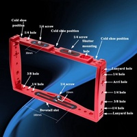 Diving Dual Handheld Grip Bracket Stabilizer Extension Phone Clamp Camera Rig Cage Underwater Case For Gopro Hero9 /8 /7 - Red thumbnail