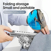 Foldable Laptop Cooling Stand with Ambient Light - Silver thumbnail