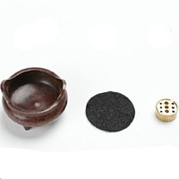 Antique Incense Burner - Pure Copper Binaural Small Indoor thumbnail