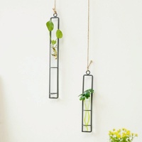 Charming Iron Art Glass Wall Hanging for Home Gardening - Bonsai Decor Accessory m thumbnail