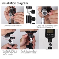 Black D-Type Flash Light Stand Bracket - Compact Design thumbnail