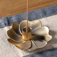 Medium Copper Nine-hole Incense Stick Plate Burner - Set of 5 thumbnail