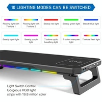 Usb Monitor Stand Riser with Type-c Ports - Wireless Charging  Black thumbnail