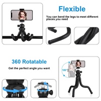 Flexible Mini Octopus Tripod with Ball Head and Phone Clamp for Slr Cameras Gopro and Cellphones thumbnail