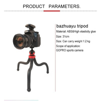 Flexible Mini Octopus Tripod with Phone Clamp for Iphone Galaxy Huawei Gopro thumbnail