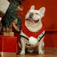 Pet Christmas Wool Scarf  Dog Saliva Towel - Size S thumbnail