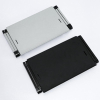 Portable Laptop Desk with Fan & Mouse Board - Aluminum Alloy Folding & Heightening - Black thumbnail