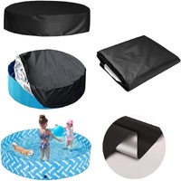 Round Foldable Pool Cover - Dustproof & Sunscreen - 162x30cm - Black / Silver thumbnail