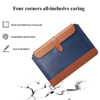 11-12 Inch Horizontal Microfiber Notebook Liner & Power Bag - Black & Brown thumbnail