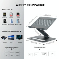 Adjustable Aluminum Laptop Stand with Type-c Docking Station thumbnail