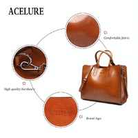 Large Leather Tote Bag for Women - Casual Shoulder Trunk Style thumbnail