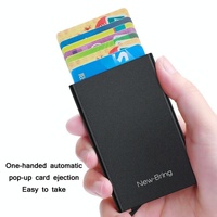 Automatic Pop Up Card Holder Wallet - Gray Metal thumbnail