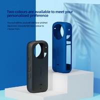 Amagisn Silicone Protective Cover for Insta360 X3 Body - Lens Case (Blue) thumbnail