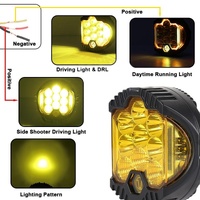 7 Inch Dc12V - 30V 8000Lm 6500K 90W Car Led Light On Three Sides Headlight For Jeep Wrangler Gold Light thumbnail