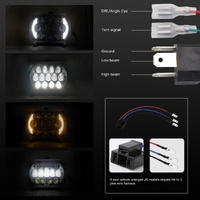 7 Inch 5X7 / 7X6 H4 Dc 9V - 30V 30000Lm 300W 8Leds Car Square Shape Led Headlight Lamps For Jeep Wrangler thumbnail