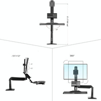 Ergonomic 19-27 Inch Monitor Holder with Foldable Keyboard Tray Full Motion Sit-stand Workstation thumbnail