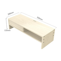 Wood Grain Monitor Stand with Drawer - 2 Layers thumbnail