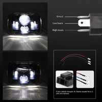 7 Inch 5X7 / 7X6 H4 Dc 9V - 30V 3500Lm 35W Car Square Shape Led Headlight Lamps For Jeep Wrangler thumbnail