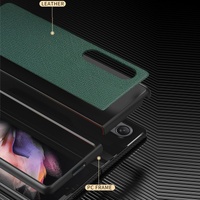 Foldable Cross Pattern Phone Case for Samsung Galaxy z Fold 4 / 5g - Foldable Design - Green thumbnail