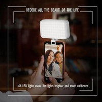 Rechargeable Clip-on Selfie Light with 66 Leds - 3 Modes for Phone Laptop Tablet - Black - White thumbnail