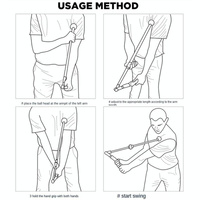 Adjustable Golf Swing Trainer for Beginners - Foldable & Corrective - Black thumbnail