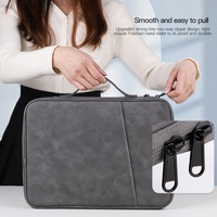 Grey Sheepskin Leather Bag for 9.7-11 Inch Laptops - Portable and Stylish thumbnail