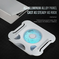 Silver Foldable Laptop Bracket with Fan - Space-saving Design thumbnail