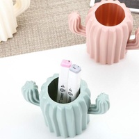 Cactus-shaped Vase Creative Desktop Pen Holder for Home Decor - Pink thumbnail