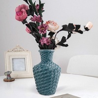 Versatile Plastic Vase for Fresh and Dried Floral Arrangements - Pink thumbnail