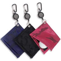 Easy Draw Golf Ball Wipe Cloth - Retractable String - Blue thumbnail