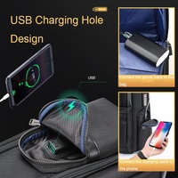 Black Multifunctional Anti-theft Laptop Backpack with Usb Charging Hole thumbnail