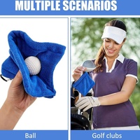 Blue Terry Towel for Wet and Dry Golf Cleaning with Hook thumbnail
