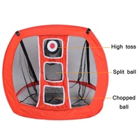 Foldable Square Golf Net for Indoor Practice - Red thumbnail