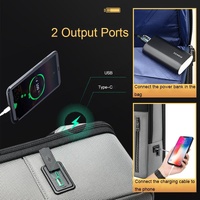Silver Gray Multifunctional Anti-theft Laptop Backpack with Usb Charging Hole thumbnail