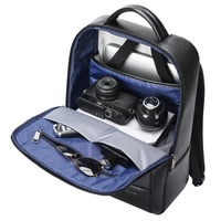 Large Business Laptop Backpack in First-layer Cowhide - Black thumbnail
