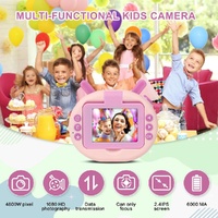 180-degree Flip-screen Cartoon Digital Camera with Stand 2.4-inch 1080p Hd - Violet thumbnail