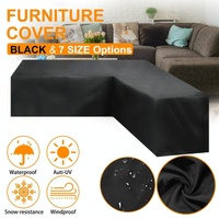 215x215x87cm Black Outdoor Corner Sofa Table Cover for Garden Furniture thumbnail
