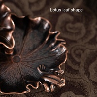 Bronze Lotus Leaf Inverted Incense Burner - Antique Indoor - Copper Colour thumbnail