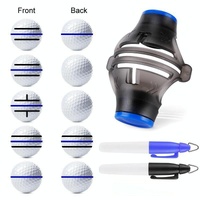 360-degree Rotatable Golf Ball Scriber with 2 Pens - Draw Five Lines thumbnail