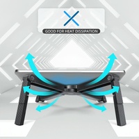 Foldable Non-slip Laptop Stand - Plastic Silicone - Black thumbnail