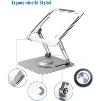 360 Degree Rotating Laptop Stand - Foldable Aluminum Bracket - Black thumbnail