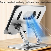 Universal Tablet Stand - 360 Degree Rotating Foldable - Silver thumbnail