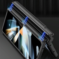 Samsung Galaxy z Fold 4 Shockproof Magnetic Fold Case with Wrist Strap - Gold thumbnail