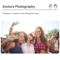 Desktop Gimbal Stabilizer with Fill Light and Selfie Stick - Black thumbnail