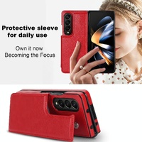 Full Coverage Double Buckle Phone Case for Samsung Galaxy z Fold 4 - Black thumbnail
