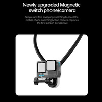 Versatile Magnetic Neck Holder for Phones and Action Cameras - Black thumbnail