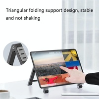 Portable Aluminum Notebook Stand - Compact Cooling Bracket - Grey thumbnail